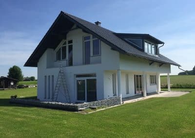 Gedämmte Außenwand im Neubau