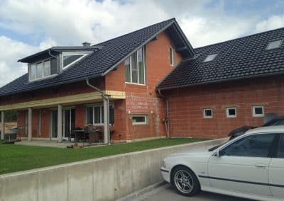 Außenputz an Einfamilienhaus