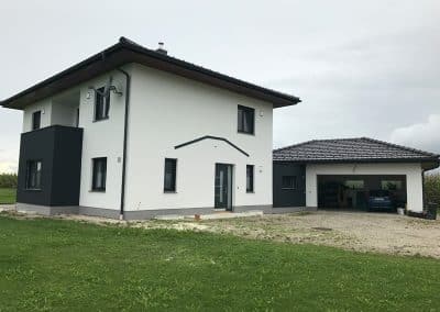 Außenputz an Einfamilienhaus