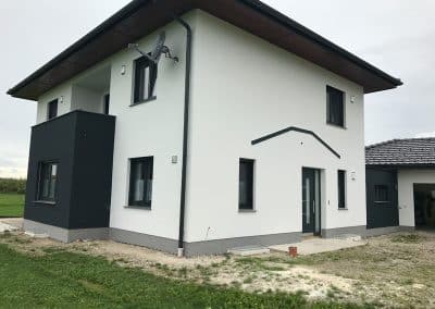Außenputz an Einfamilienhaus