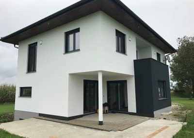 Außenputz an Einfamilienhaus