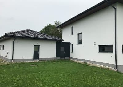 Außenputz an Einfamilienhaus